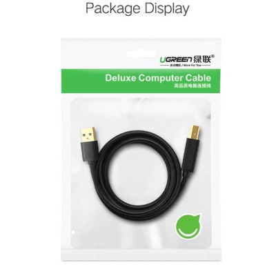 Ugreen UG20847US135TK 2M màu Đen Cáp USB 2.0 sang USB B máy in đầu mạ vàng - HÀNG CHÍNH HÃNG