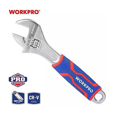Mỏ lết (Cờ lê điều chỉnh được) thép CR-V cán nhựa 10 inch 250mm Workpro WP272012