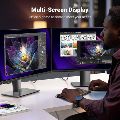 Ugreen UG15774DP119TK 2M 4K60Hz 2K144Hz 1080P240Hz Cáp chuyển Displayport sang HDMI dây bọc dù - HÀNG CHÍNH HÃNG