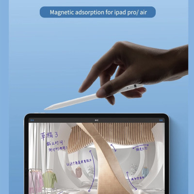 Bút cảm ứng Wiwu Pencil L Dành cho Ipad làm bằng hợp kim nhôm, thiết kế từ tính bảo vệ bút khỏi bị lăn và rơi - Hàng chính hãng