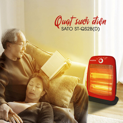Quạt sưởi SATO ST-QS2B(D) - Tự động ngắt khi đổ hoặc nghiêng quạt; Chức năng sưởi ấm bằng hồng ngoại - Miễn phí vận chuyển toàn quốc - Hàng chính hãng