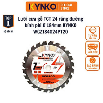 LƯỠI CƯA GỖ TCT 24 RĂNG đường kính phi Ø 184mm KYNKO WGZ184024PT20