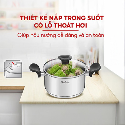 Nồi Inox Tefal Primary 20cm x 3.0L E3084435 - Hàng chính hãng
