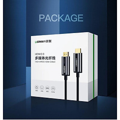 Ugreen UG50216HD132TK 20M màu Đen Cáp tín hiệu HDMI chuẩn 2.0 sợi quang cao cấp - HÀNG CHÍNH HÃNG