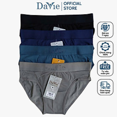 Quần Lót Nam Davie Mã DV2307 Chất Liệu Vải 100% Cotton, Thấm Hút Mồi Hôi Và Kháng Khuẩn Tốt