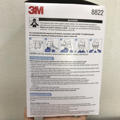 5 Cái  Khẩu Trang 3M 8822 có van, lọc bụi, lọc vi khuẩn, cực tốt