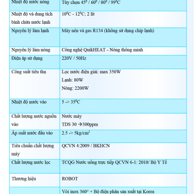 Máy Lọc Nước Điện Giải Ion Kiềm ROBOT IonKing 511 Chế Độ Nóng Nguội Lạnh 5 Tấm Điện Cực Titanium Phủ Platinum - Hàng Chính Hãng