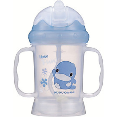 BÌNH UỐNG NƯỚC ỐNG HÚT CÓ TAY CẦM KUKU 220ML - KU5462