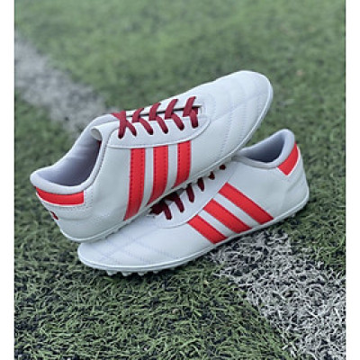 Giày đá banh,giày đá bóng sân cỏ nhân tạo đã khâu đế 3 sọc màu trắng