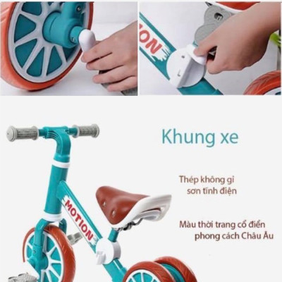 Xe chòi chân thăng bằng cho bé MOTION, có bàn đạp 2in1 yên bằng da, khung xe chắc chắn – TẶNG KÈM ĐÀN XYLOPHONE 8 THANH CHO BÉ, xe tập đi, xe 3 bánh,xe thăng bằng