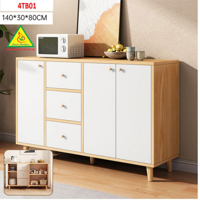 Tủ bếp hiện đại , Tủ đa năng, Tủ để lò vi sóng bằng gỗ MDF 4TB01 - Nội thất lắp ráp Viendongadv