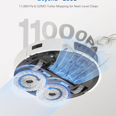 Robot Hút Bụi Lau Nhà Ecovacs T30 Pro Omni Xòe Giẻ 11.000 Pa, Kháng Khuẩn Ion Bạc - Hàng Chính Hãng