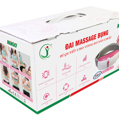Đai (Máy) Massage Bụng Nikio NK-169AC - Công Nghệ Rung Lắc Kết Hợp Bi Độ Xoay 360 Dây Ấn Thế Hệ Mới, Mát Xa Thư Giãn, Làm Săn Chắc Cơ Bụng Nhanh - Vỏ Nhựa Bền Bĩ