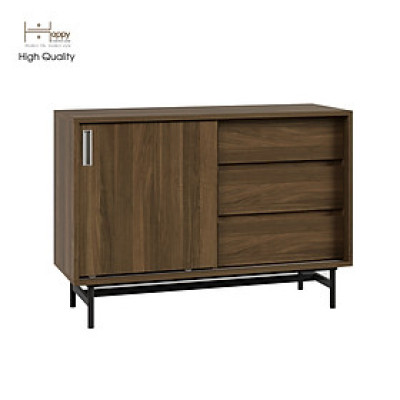 [Happy Home Furniture] LUCA, Tủ lưu trữ cánh lùa 3 ngăn kéo - Chân sắt, 100cm x 36cm x 70cm ( DxRxC), TCL_019