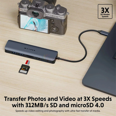 Cổng chuyển đổi HyperDrive Next 7-in-1 USB-C for Pro-grade Productivity HD4003GL - Hàng chính hãng