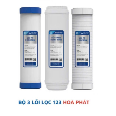 [Combo] Bộ 3 Lõi Lọc Hòa Phát 123 - Hàng chính hãng - Dùng thay cho máy lọc nước RO