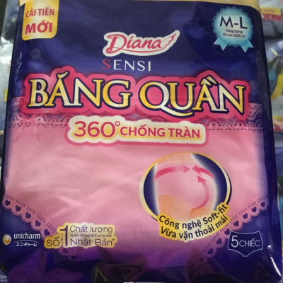1 Gói/5 Chiếc Băng Vệ Sinh Diana Sensi Băng Quần size M-L (Diana Sensi Dạng Quần) Mỗi gói 5 miếng- HSD luôn mới