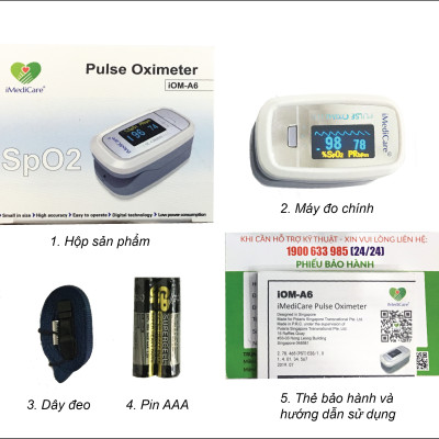 Máy đo nồng độ oxy trong máu và nhịp tim iMediCare iOM-A6