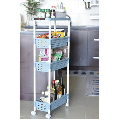 	 Kệ Di Động Đa Năng Bằng Nhựa Cao Cấp Có Bánh Xe Tokyo Inochi Nhật Bản (480 x 210 x 1000 mm) - Giao Màu Ngẫu Nhiên