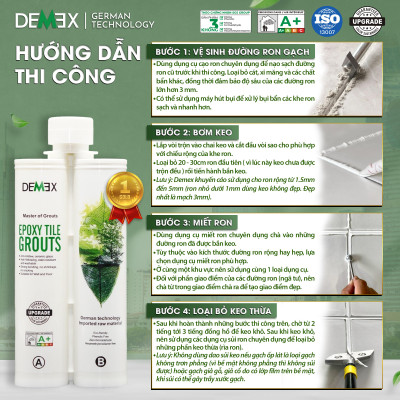Thùng Keo Chà Ron 2 Thành Phần - Keo Chít Mạch Chống Thấm, Không Chứa Chất Gây Ung Thư