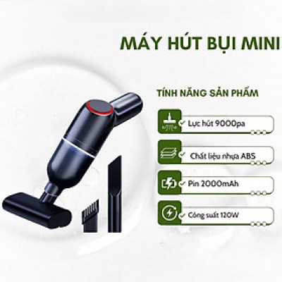 Máy Hút Bụi Doron D-01 Không Dây Cầm Tay Mini, Lực Hút Mạnh, Công Suất 120W, Hút Bụi Ô Tô, Giường Nệm, Máy Tinh Tiện Lợi - Hàng Chính Hãng