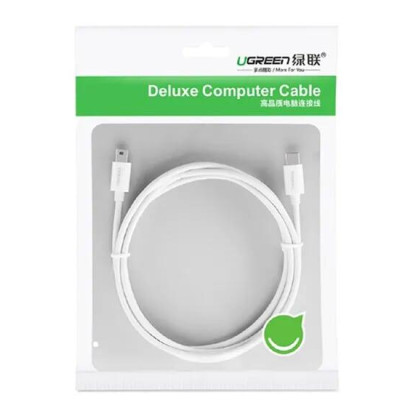 Ugreen UG40418US142TK 1.5M màu trắng Dây USB Type-C sang mini USB - HÀNG CHÍNH HÃNG