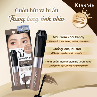 Mascara Chải Đổi Màu Lông Mày Chống Trôi Siêu Bền Ex Kissme Heavy Rotation Coloring Eyebrow (6 màu)