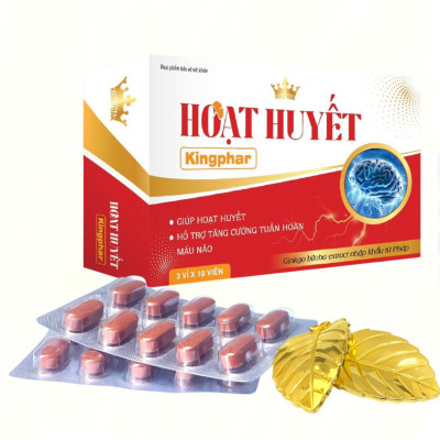 Hoạt huyết dưỡng não Kingphar, hộp 30 viên, nguyên liệu nhập Pháp