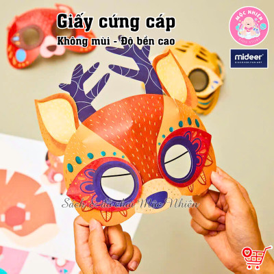 Đồ Chơi Stem Thiết Kế Mặt Nạ Giấy Hình Động Vật 3D cho bé - Animal Paper Masks Mideer
