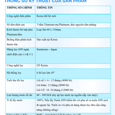 Máy Lọc Nước Điện Giải Ion Kiềm ROBOT IonKing 511 Chế Độ Nóng Nguội Lạnh 5 Tấm Điện Cực Titanium Phủ Platinum - Hàng Chính Hãng