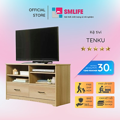 Kệ tivi gia đình bằng gỗ thiết kế thanh lịch SMLIFE Tenku