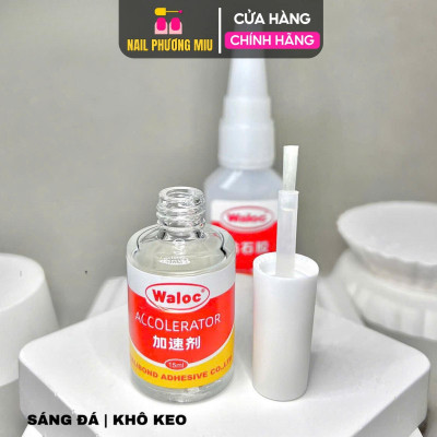 Keo Bê Tông Dán Móng Waloc Đính Đá Siêu Chắc 20g Nhanh Khô Kèm Dung Dịch Làm Khô Keo Dán Làm Nail 15ml Nail Phương Miu Nữ Women
