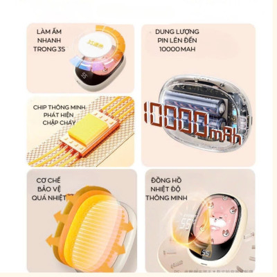 Máy Sưởi Tay Mini Cầm Tay Làm Ấm Nhanh 8s Sạc USB 2 Mức Độ Nhiệt Tùy Chỉnh Chế Độ Kèm Dây Treo Tiện Dụng Văn Phòng Du Lịch Phượt Dã Ngoại – Hàng Nhập Khẩu