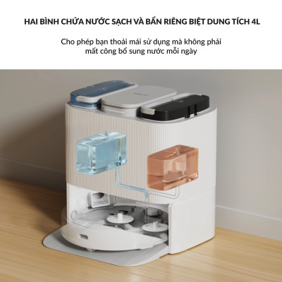 Robot hút bụi lau nhà tự động thông minh Lydsto W3 lức hút 5000Pa diện tích hoạt động 200m2 - Hàng chính hãng