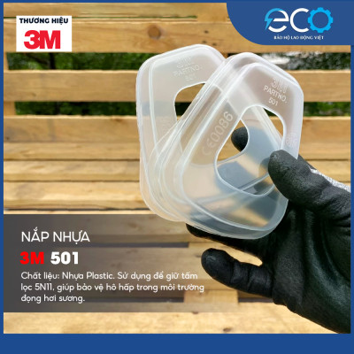 Bộ mặt nạ phòng độc 3M 6100/6200 với phin lọc 6003 kết hợp tấm lọc bụi 5N11 cùng nắp giữ 501 (7 món)