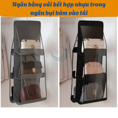Túi treo bảo quản túi xách đa năng 6 ngăn- Kệ vải treo túi xách thông minh- Tổ chức túi xách treo tủ tiết kiệm không gian- Túi đựng túi xách treo tủ có móc- Giá treo túi xách ngăn cách chống bụi