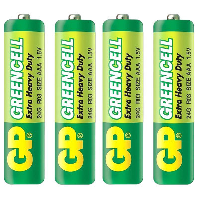 Vỉ 4 Pin Đũa GP Greencell Extra Heavy Duty AAA 1.5V - GP 24G-2U4