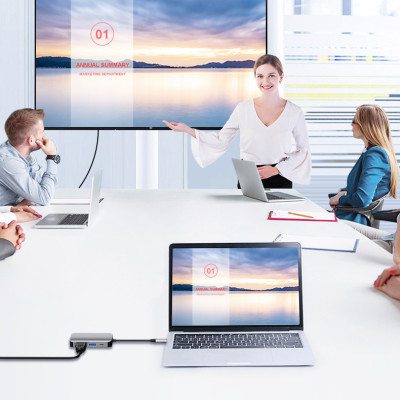 Cáp chuyển đổi Type c to HDMI, VGA 4in1 cao cấp dùng cho Macbook, Dell XPS, Hp Envy, Samsung DEX