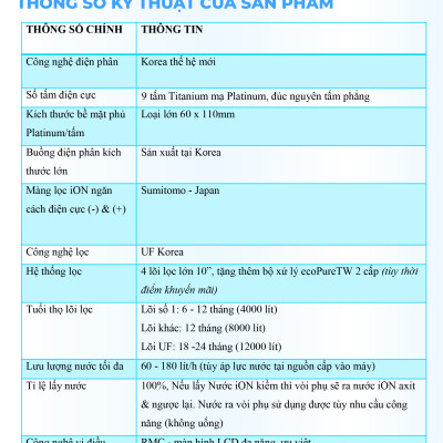 Máy Lọc Nước Điện Giải Ion Kiềm ROBOT IonQueen 912 Chế Độ Nóng Nguội Lạnh - 9 Tấm Điện Cực Titanium Phủ Platium - Hàng Chính Hãng