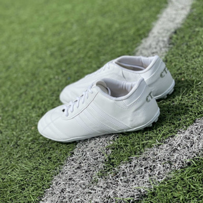 Giày đá banh,giày đá bóng sân cỏ nhân tạo đã khâu đế 3 sọc màu trắng