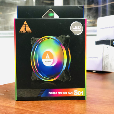 Quạt tản nhiệt, Fan Case Led Golden Field  Ring+inner RGB (FIX) - S01   RGB cao cấp , các mầu cố định hiệu ứng _ Hàng chính hãng	