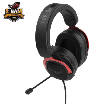 Tai nghe gaming Asus TUF GAMING H3 Red Đen Đỏ - Hàng Chính Hãng