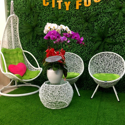 Bộ bàn ghế sân vườn + xích đu NAVICOM