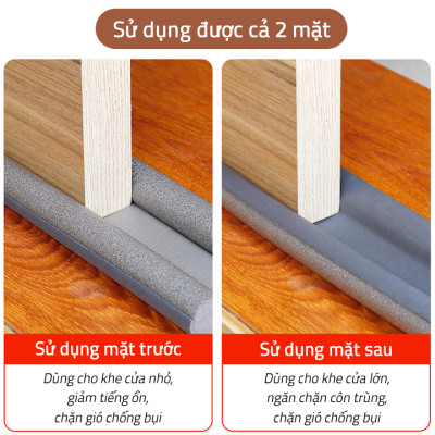 Combo 3 cặp thanh chắn khe cửa (ron chắn khe cửa) chống thoát hơi máy lạnh, máy điều hòa