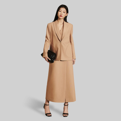 Áo blazer nữ CADEN màu nâu thiết kế cao cấp WHITE CHIC