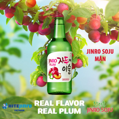 [CHÍNH HÃNG] Soju Hàn Quốc JINRO VỊ MẬN 360ml - Combo 6 chai