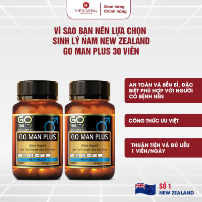 Bộ Sản Phẩm 2 Hộp Viên Uống Tăng Sinh Lý Nam New Zealand Go Man Plus 30 Viên | Giúp Tăng Cường Sinh Lực, Sinh Lý Ở Nam Giới - Nhập Khẩu Chính Hãng