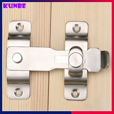 Chốt Khóa Cài Cửa KUNBE Bằng Thép Không Gỉ, Then Cửa Có Chốt Cố Định Thanh Gạt Loại To An Toàn, Chắc Chắn