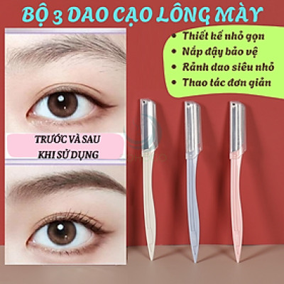 BỘ 3 DAO CẠO LÔNG MÀY MINI – SIÊU GỌN & AN TOÀN DAO CẠO CHÂN MÀY 3 CÂY – NHỎ GỌN, SẮC BÉN, DỄ DÙNG DAO CẠO MÀY SIÊU NHỎ – AN TOÀN CHO DA NHẠY CẢM BỘ DAO CẠO LÔNG MÀY CÓ NẮP – TIỆN DỤNG & NHẸ NHÀNG