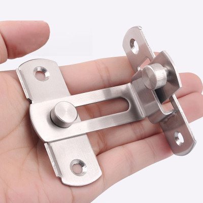 Then Chốt Cài Cửa Hình Chữ L KUNBE, Chốt Khóa Cài Cửa Góc Vuông 90 Độ Bằng Thép Không Gỉ, An Toàn Tiện Lợi Nhiều Kích Thước